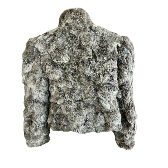Vintage 70s Gray Dyed Genuine Rabbit Fur Jacket Made in Hong Kong - Picture 2 of 12